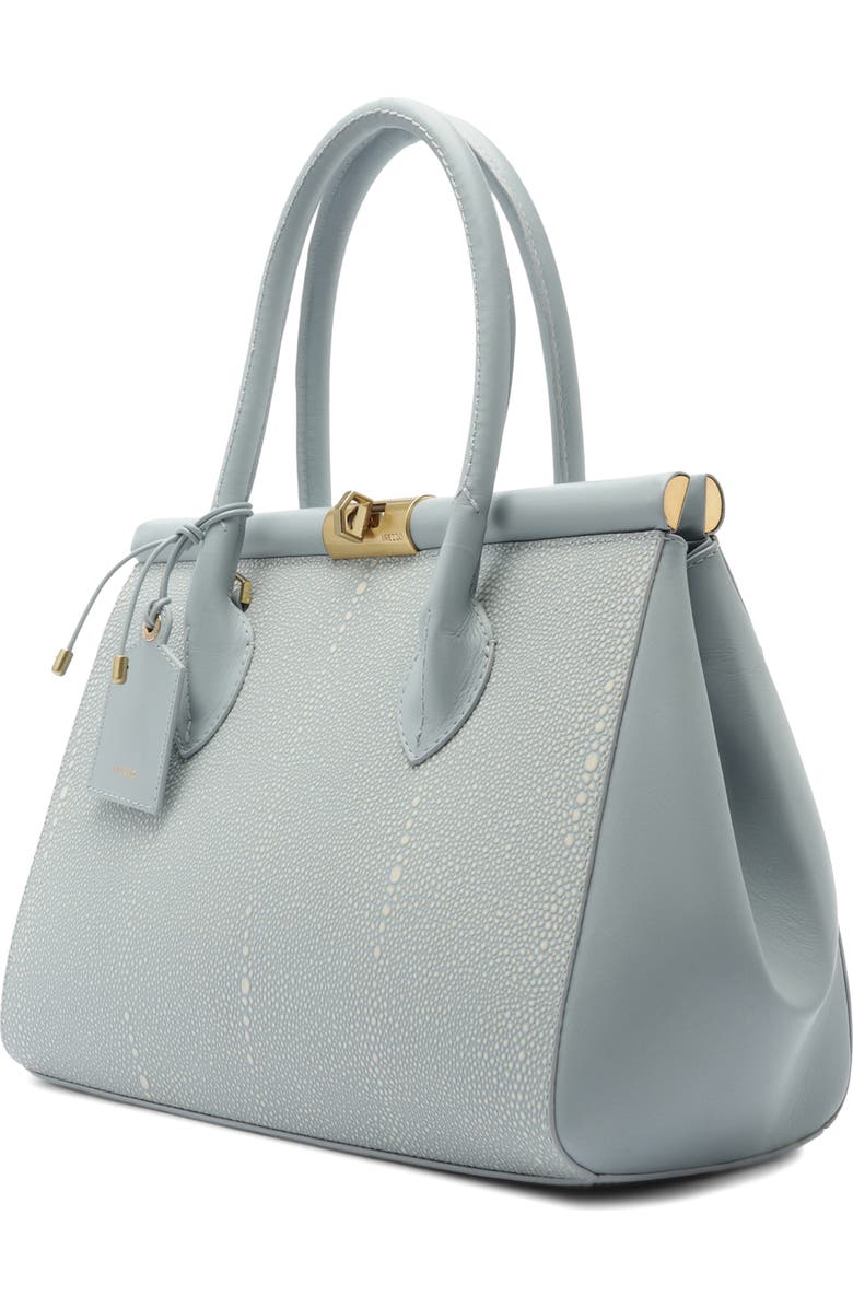 Arezzo Large Morgan Leather Tote, Alternate, color, Glacier Blue