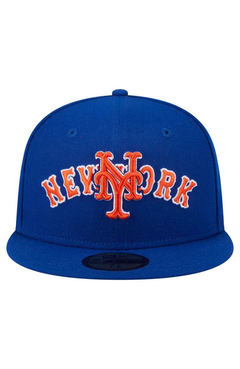 New Era Men's New Era Royal New York Mets Overlap 59FIFTY Fitted Hat, Alternate, color,