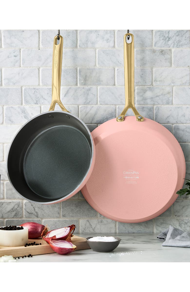 GreenPan GP5 Set of 2 Stainless Steel Nonstick Frying Pans, Alternate, color, Dusty Rose