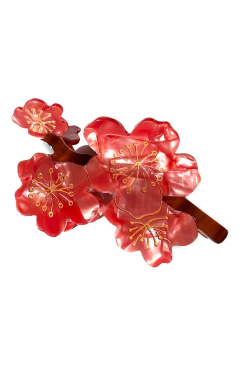 Hand Painted Cherry Blossom Claw Clip