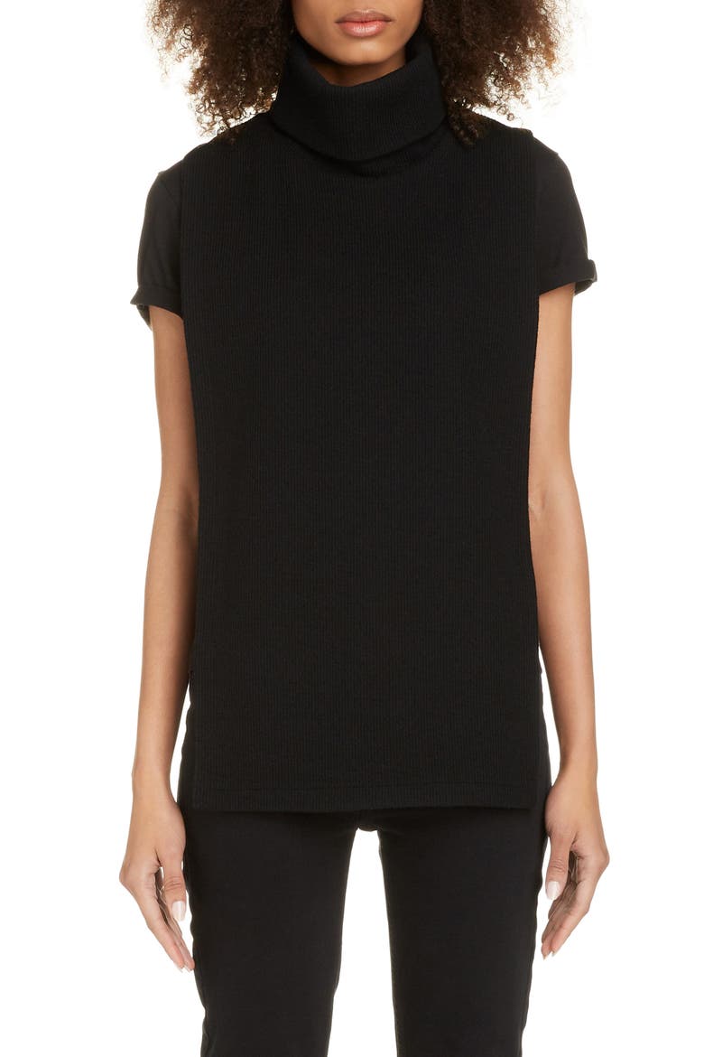 Midi Tank Dress with Removable Sleeveless Turtleneck, Alternate, color, BLACK