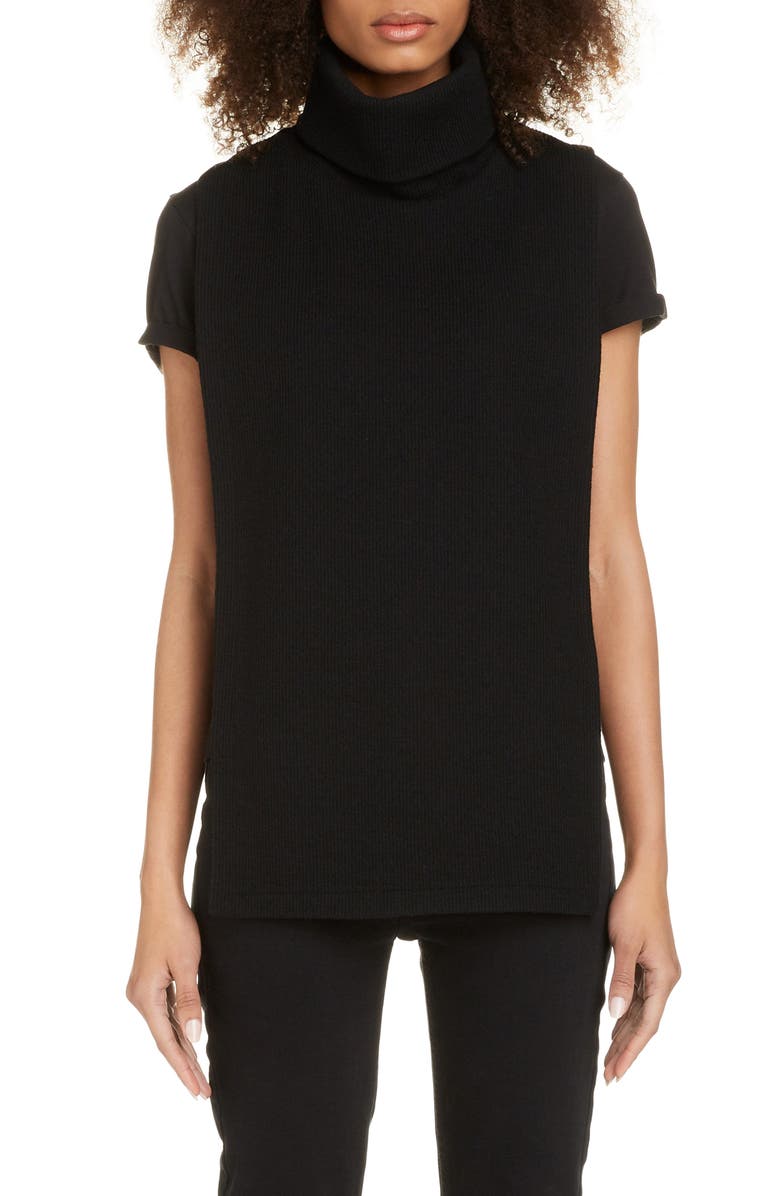 Y's by Yohji Yamamoto Midi Tank Dress with Removable Sleeveless Turtleneck, Alternate, color, 