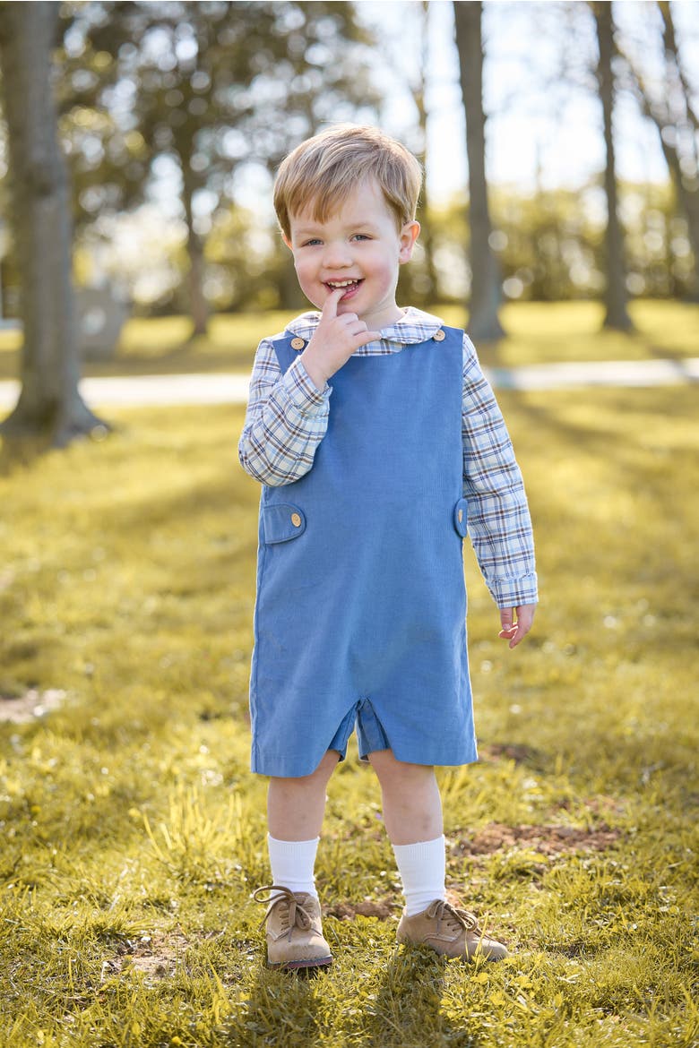 Kids' Corduroy Button Tab John John, Alternate, color, Stormy Blue Corduroy