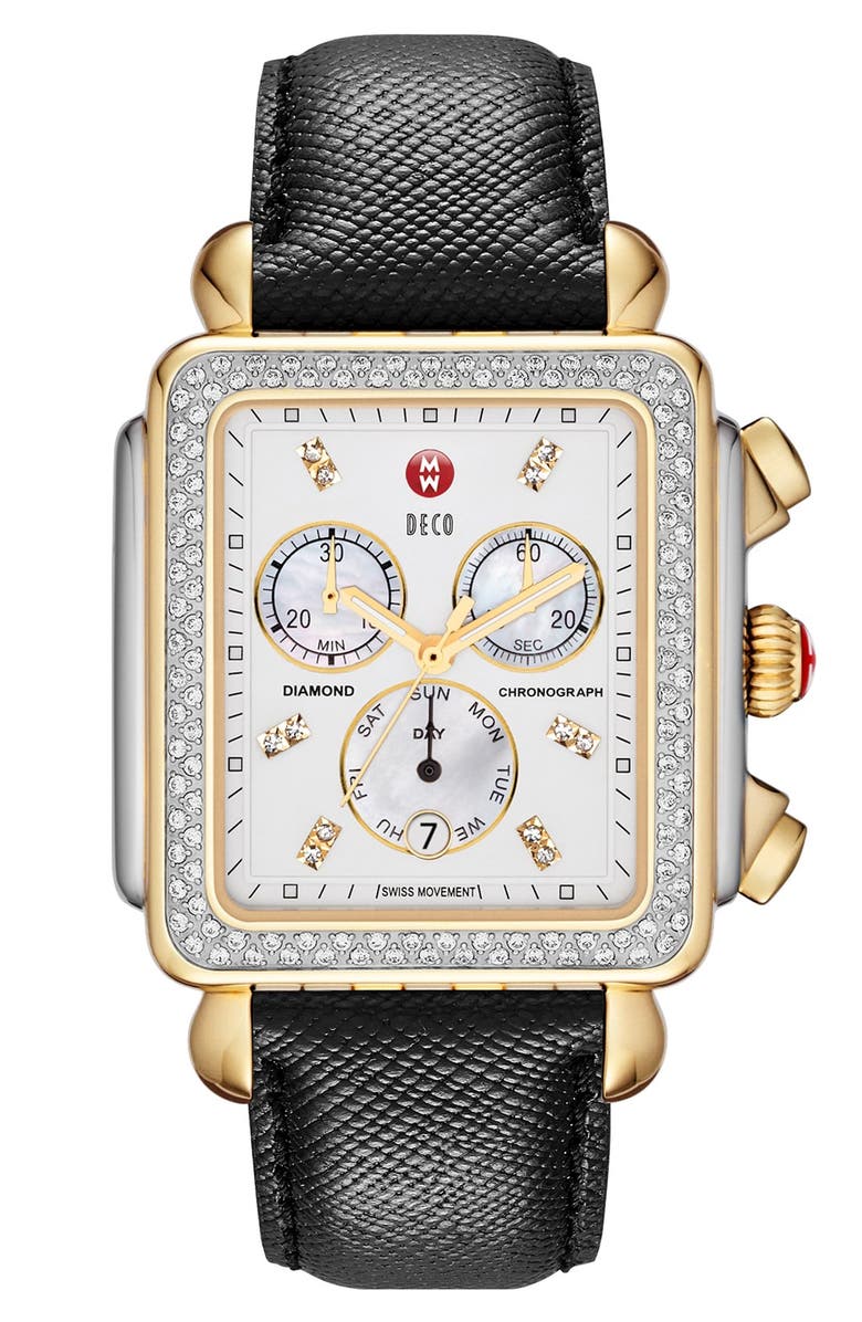 MICHELE 20mm Saffiano Leather Watch Strap, Alternate, color,