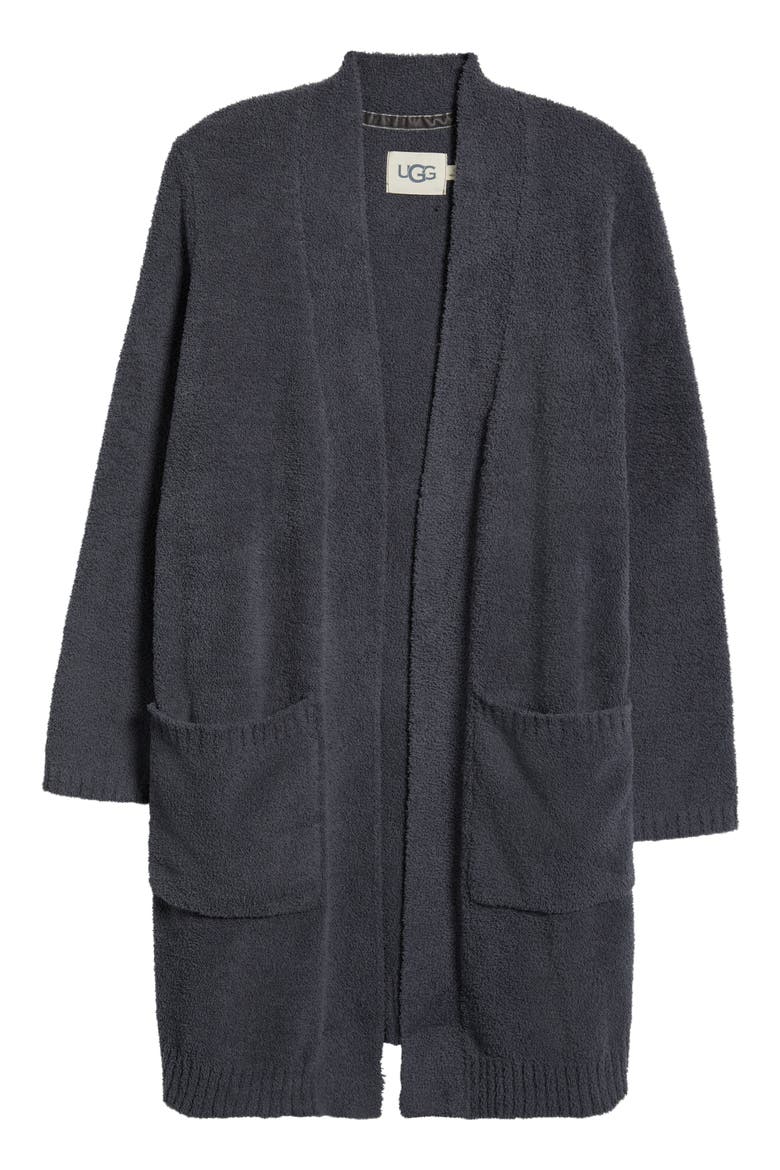 Kallie Longline Cardigan, Alternate, color, OBSIDIAN