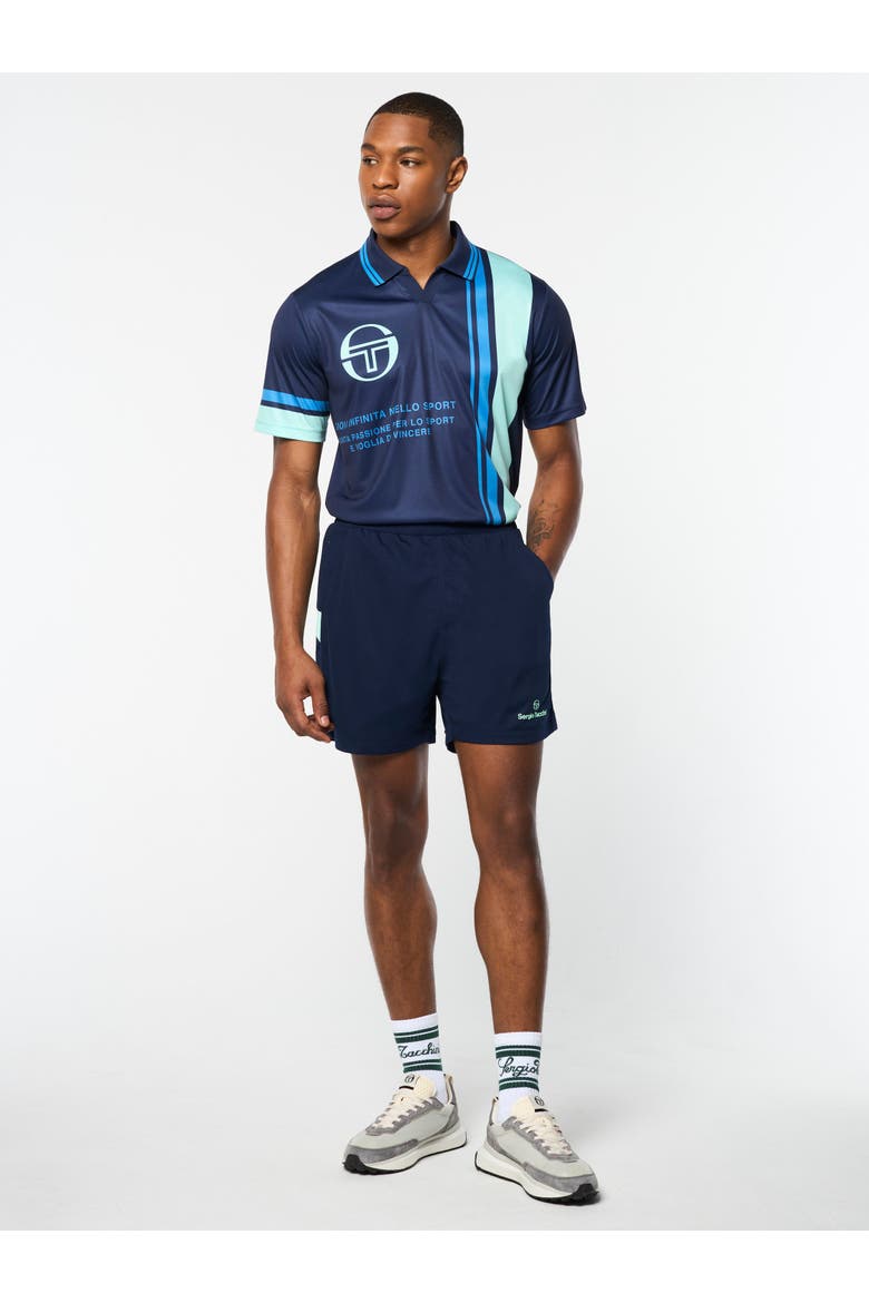 Luca Piqu Short, Alternate, color, MARITIME BLUE