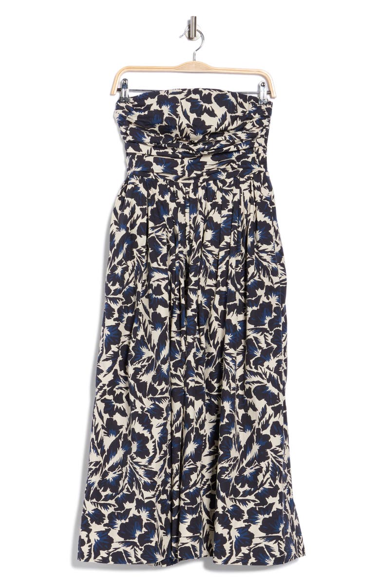 A.L.C. Tate Strapless Ruched Fit & Flare Dress, Alternate, color, Navy/ Cream
