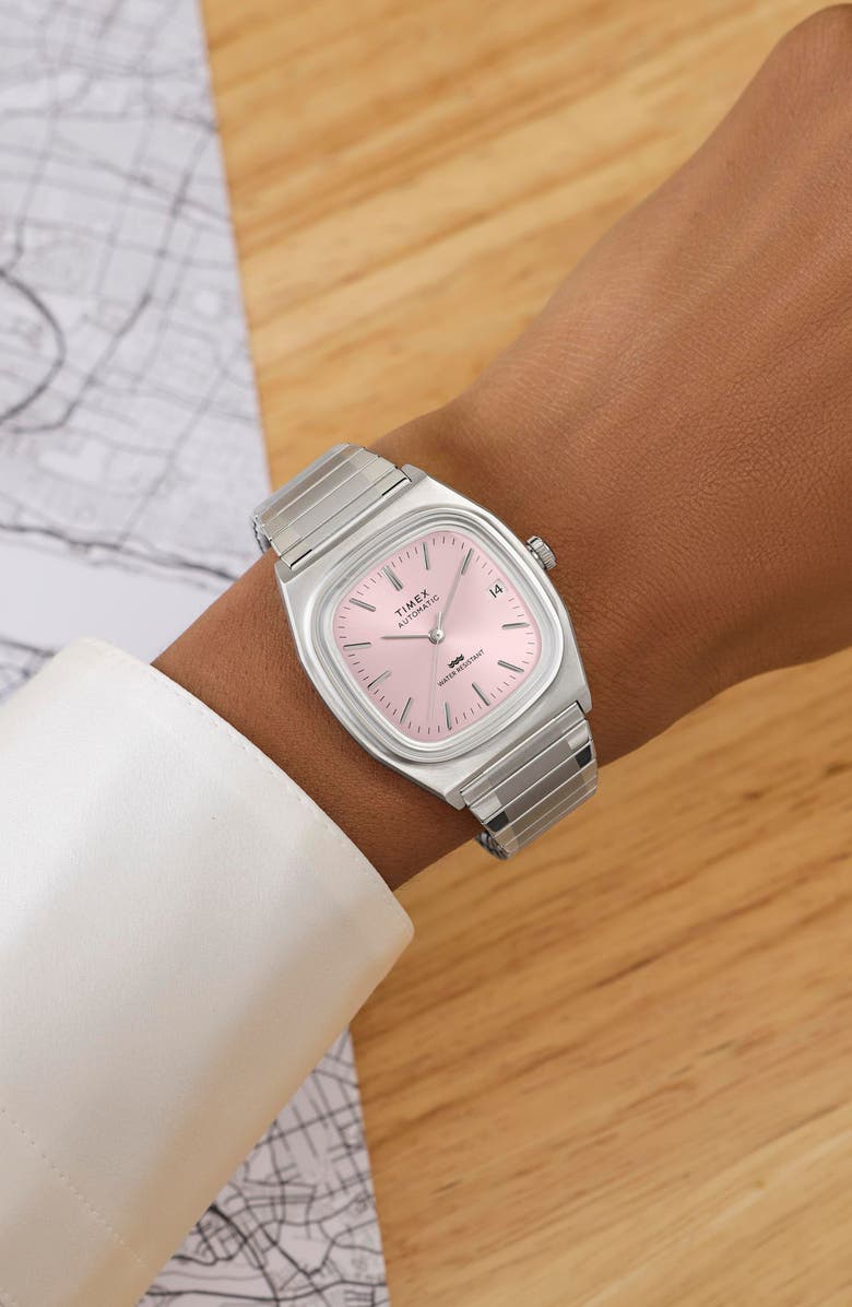 Timex<sup>®</sup> Automatic 1983 E Line 34 Bracelet Watch, Alternate, color, Silver-Tone