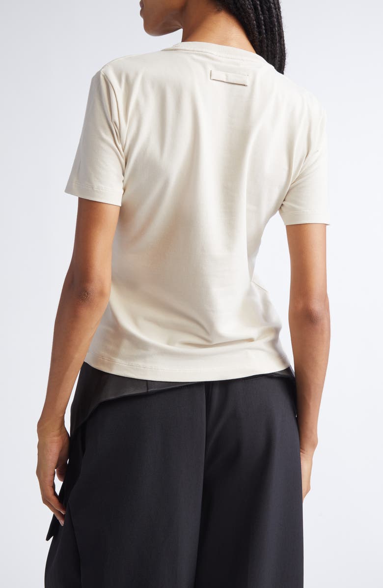 Jean Paul Gaultier Logo Stretch Cotton Baby Tee, Alternate, color, Light Beige/ Black