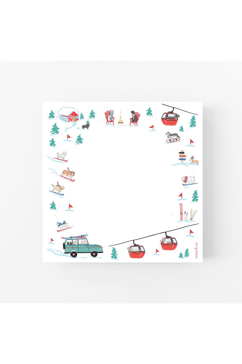 Ski Dogs Notepad 6" x 6" Square Notepad, Main, color, Multi-Pack