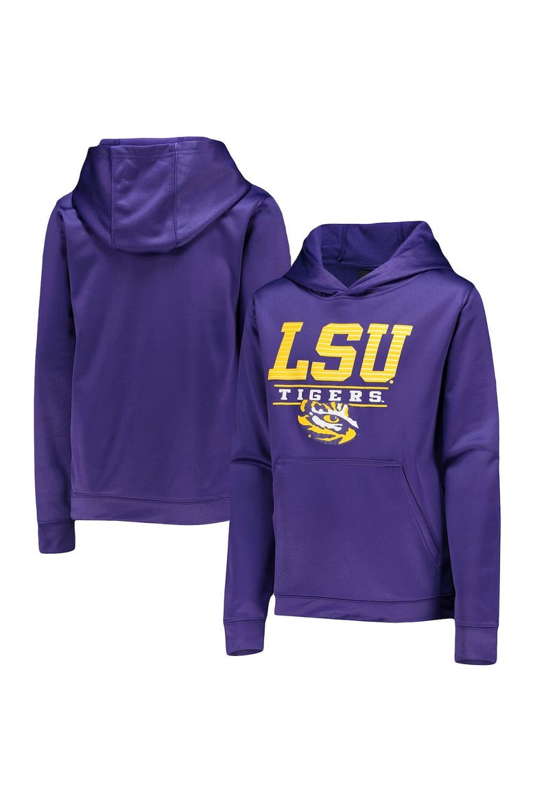 Youth Purple LSU Tigers Fast Pullover Hoodie, Alternate, color, Purple