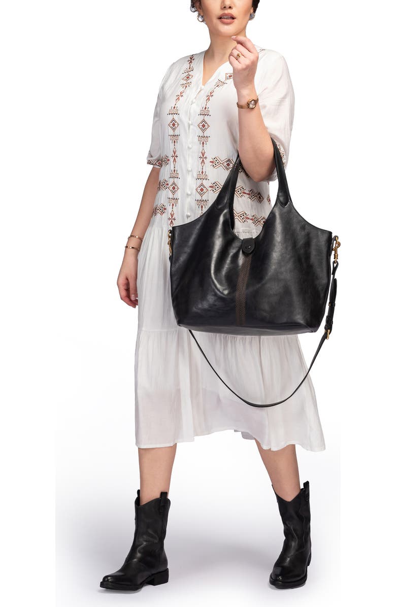 OLD TREND Marigold Genuine Leather Spacious Refined Carryall Tote, Alternate, color, Black