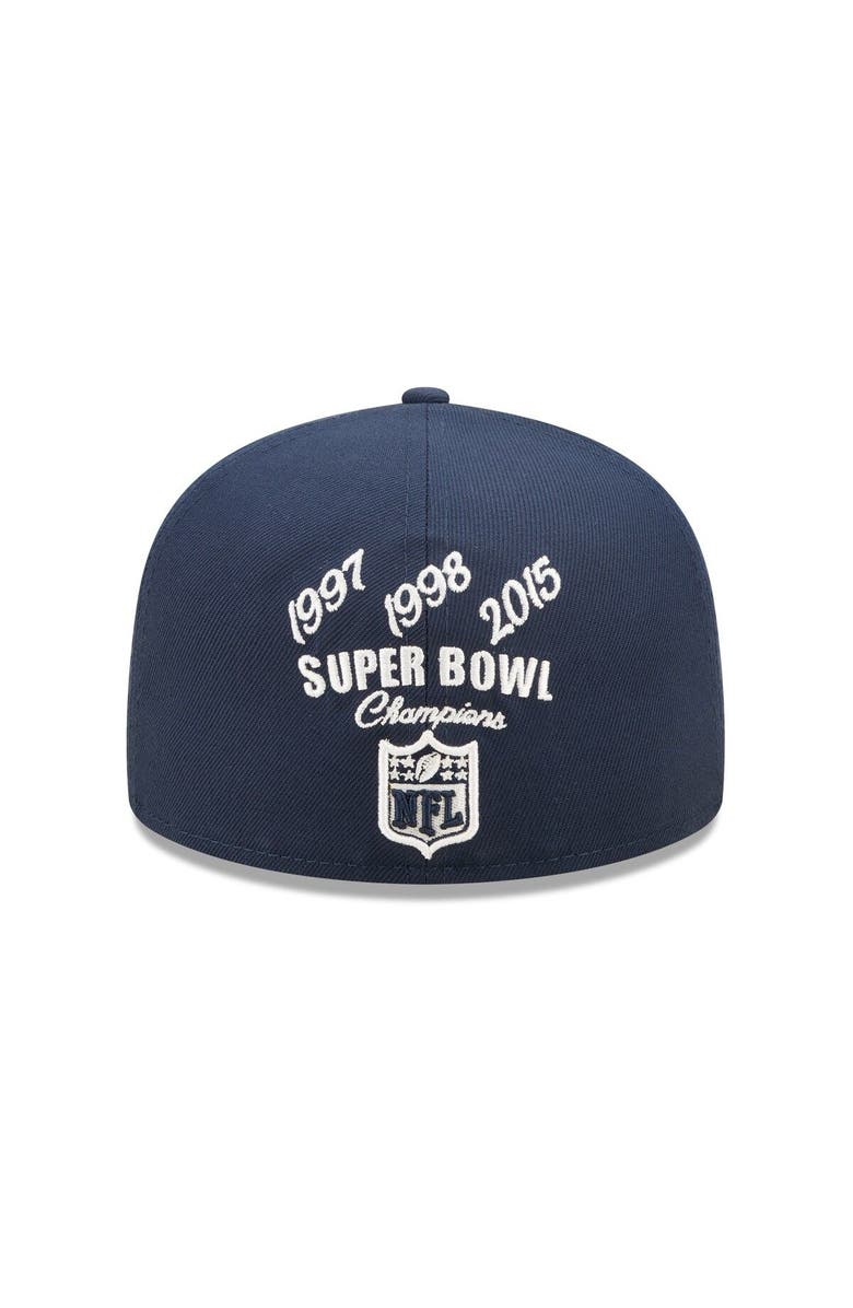 New Era Men's New Era Navy Denver Broncos Crown 3x Super Bowl Champions 59FIFTY Fitted Hat, Alternate, color, 