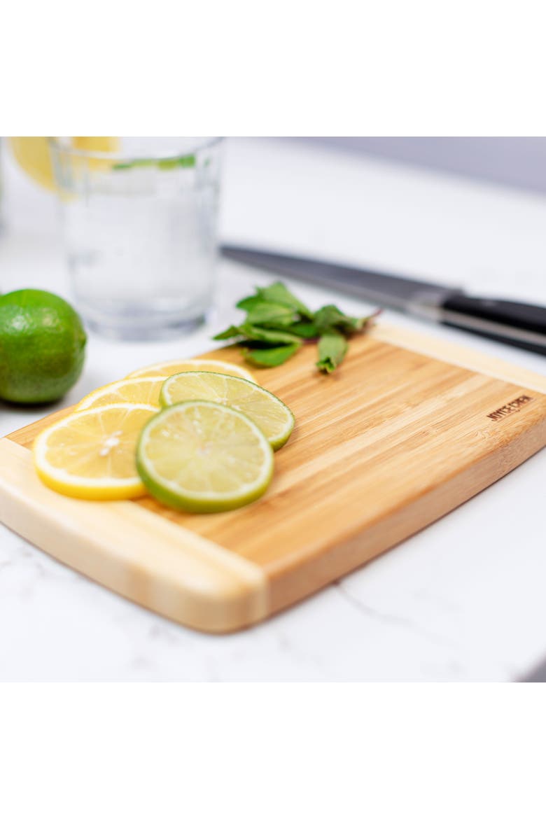 Small Burnished Cutting Board, 6x9 Inches, Alternate, color, Bamboo