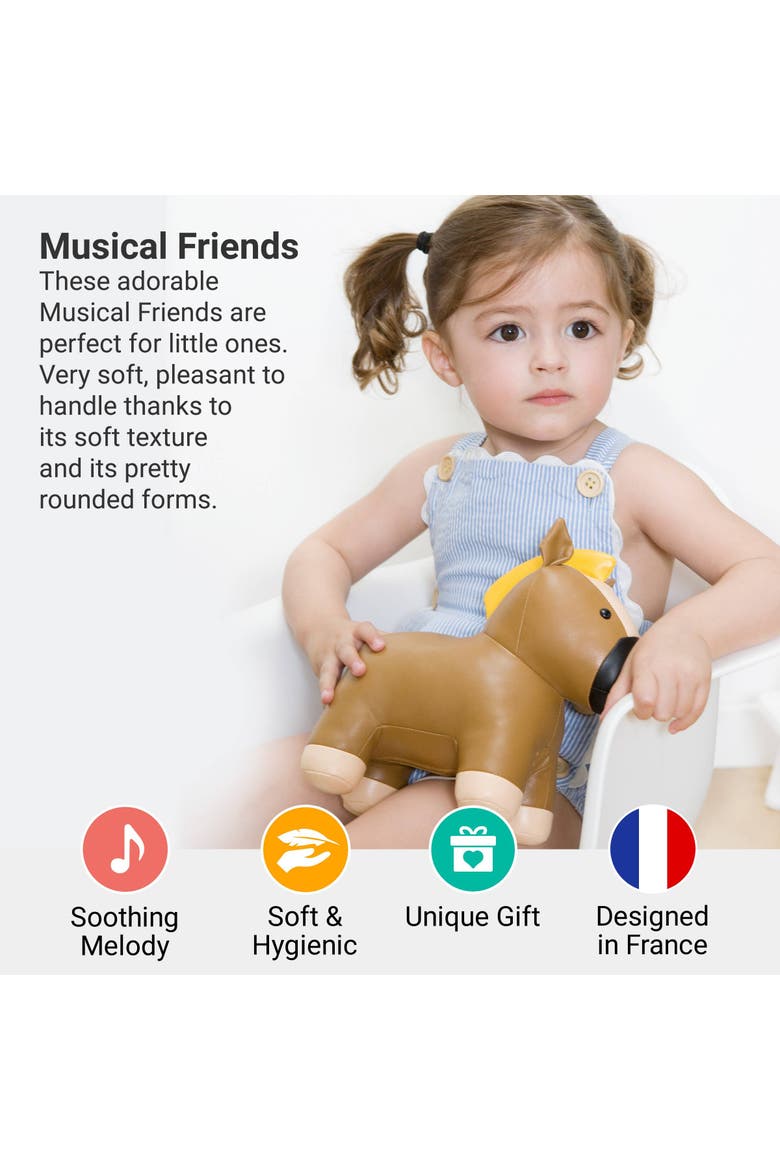 Musical Animals - Horse, Plush Baby Music Box, Nursery Toy, Alternate, color, Brown