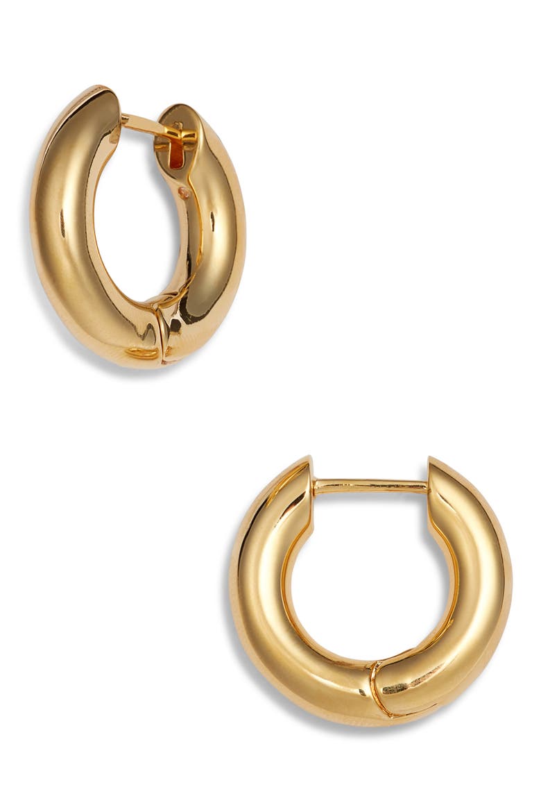 Demi Fine Tube Huggie Hoop Earrings, Main, color, 14K GOLD PLATED