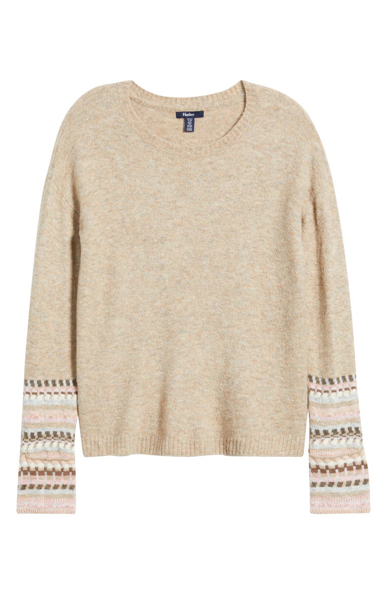 Hatley Fair Isle Mélange Crewneck Sweater, Alternate, color, Oatmeal