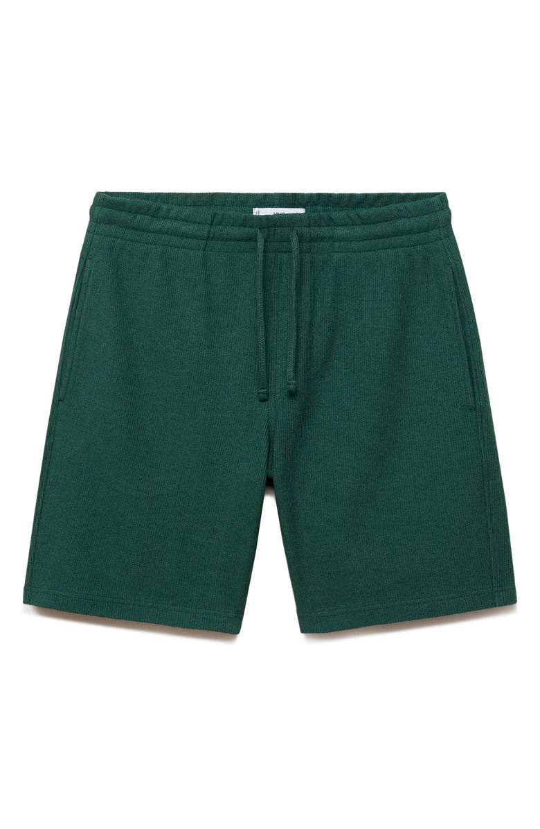 MANGO Textured Cotton Bermuda Shorts, Alternate, color, Green