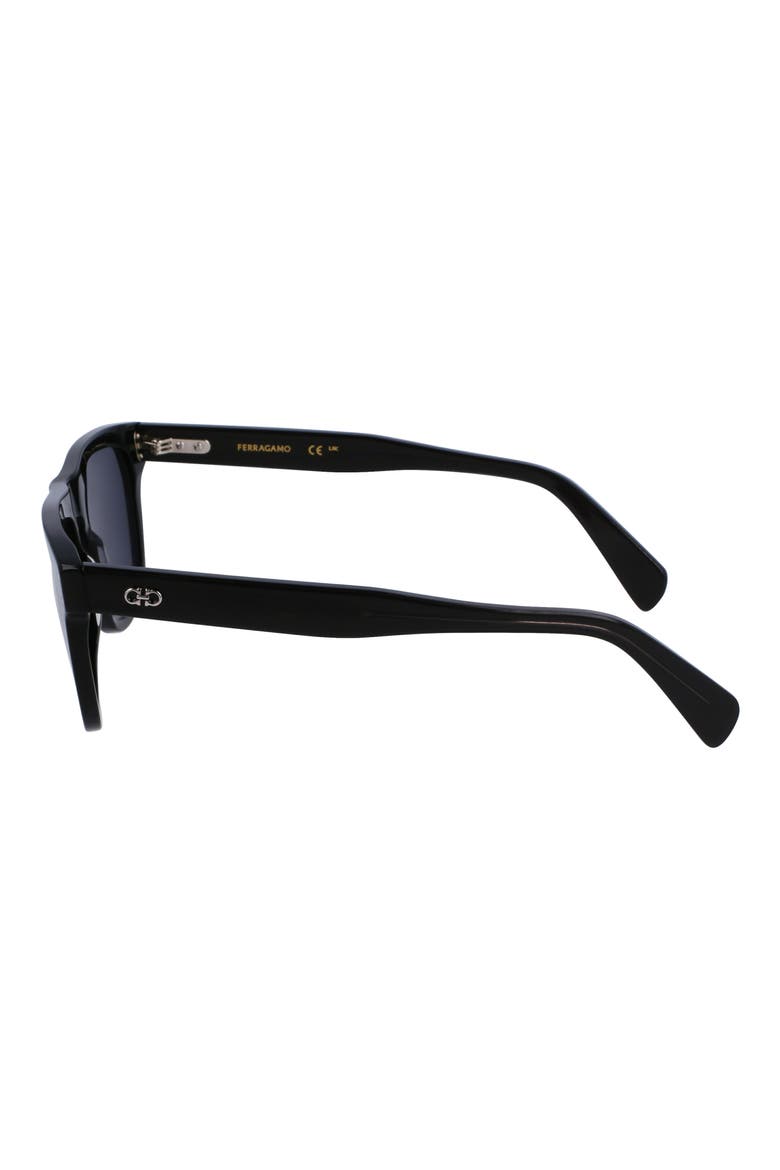 55mm Gancini Teacup Sunglasses, Alternate, color, BLACK