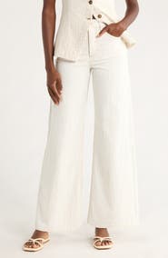 Marine Layer Charlie Pinstripe Wide Leg Jeans