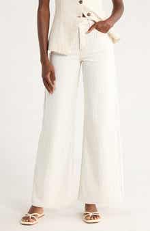Marine Layer Charlie Pinstripe Wide Leg Jeans