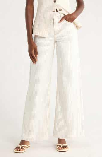 Marine Layer Charlie Pinstripe Wide Leg Jeans