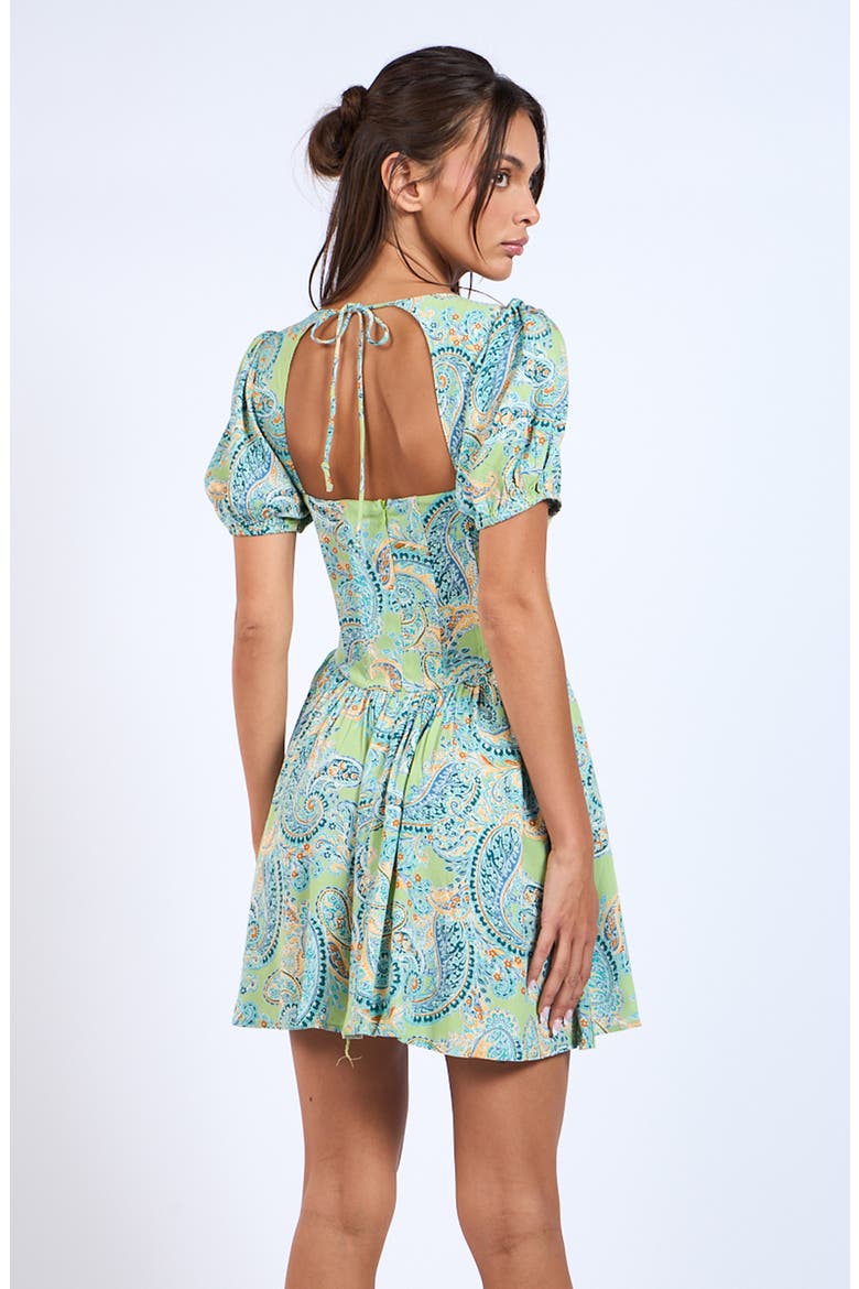 Short Sleeve Plunge Neck Minidress, Alternate, color, GREEN