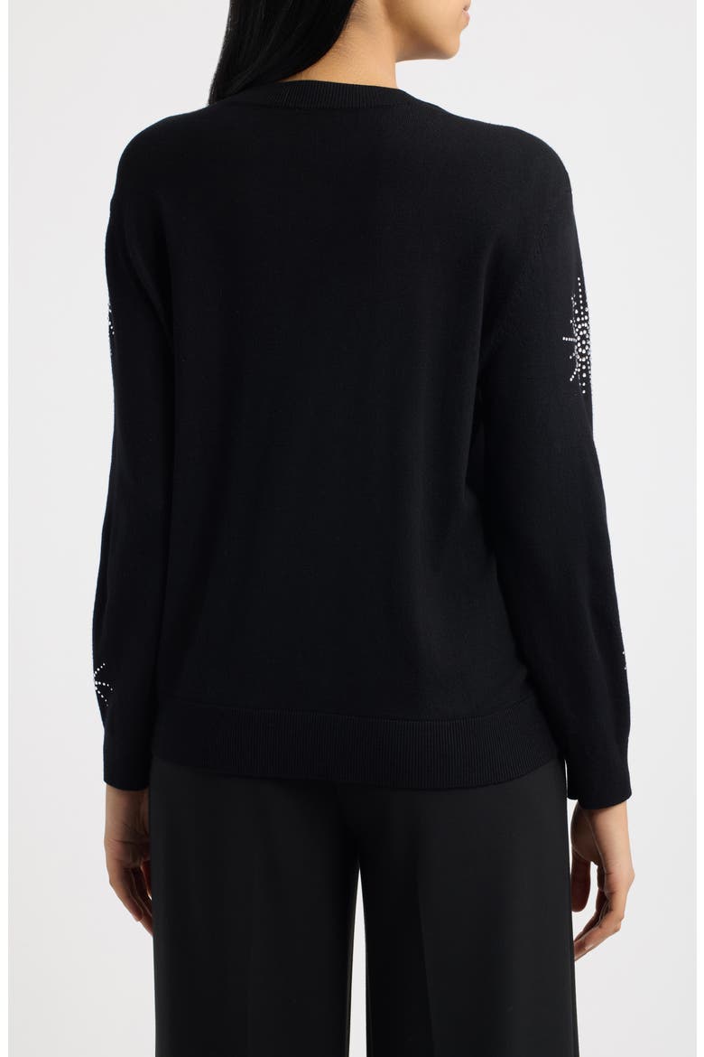 Starburst Embellished Crewneck Sweater, Alternate, color, ANNE BLACK