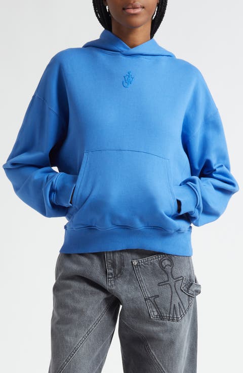 Anchor Logo Embroidered Crop Hoodie