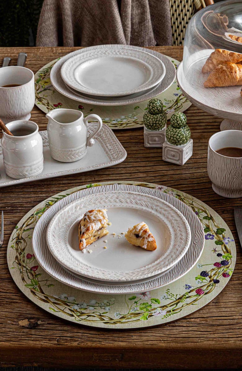 Juliska Meadow Walk Set of 4 Round Placemats, Alternate, color, Beige Multi
