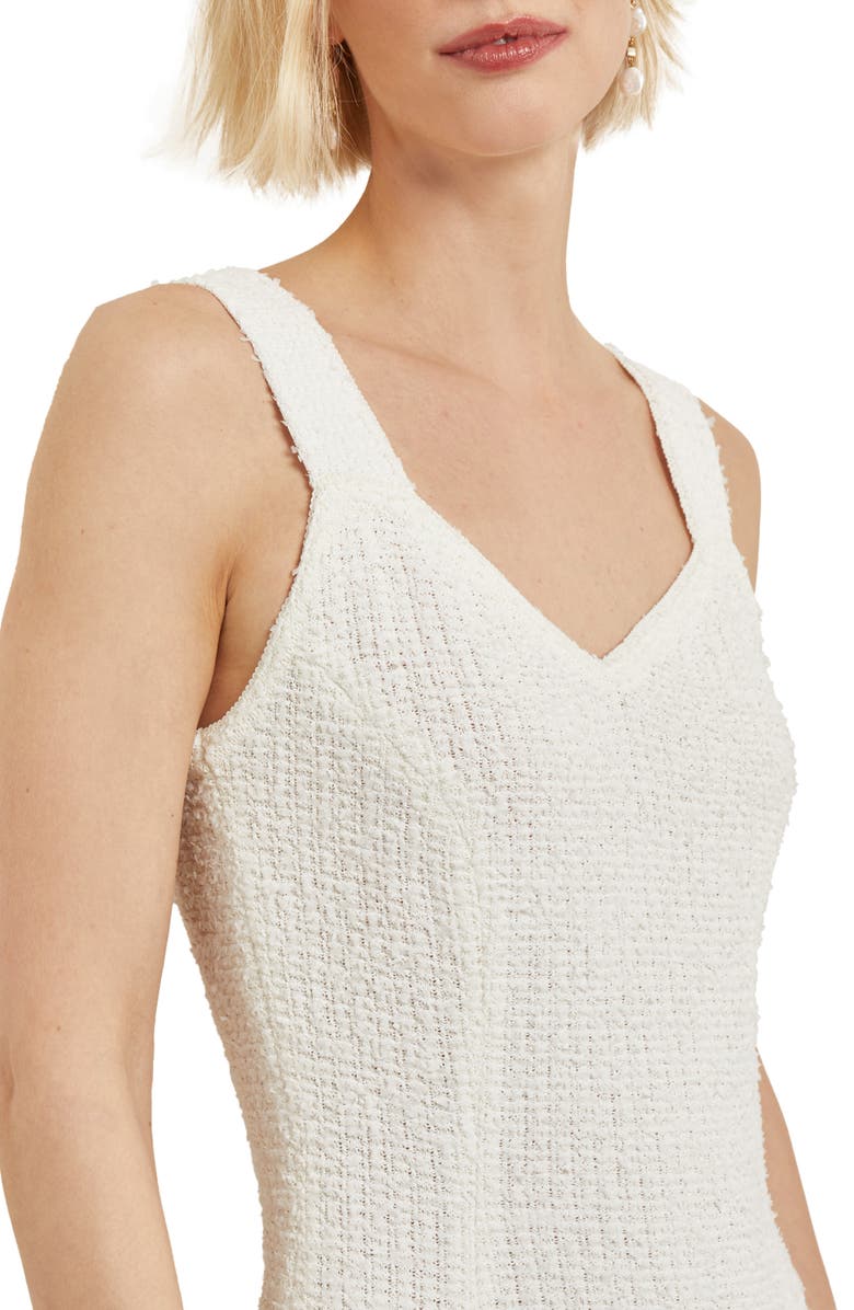 Misook Eyelash Bouclé Sheath Dress, Alternate, color, New Ivory