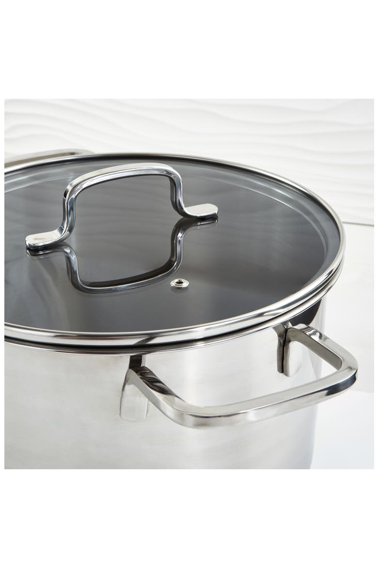 Dina Helix Stainless Steel Stock Pot, Alternate, color, SILVER