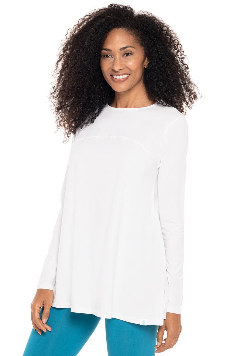 Women's Daybreak Swing Long Sleeve T-Shirt, UPF 50+ Sun Protection, Alternate, color, White