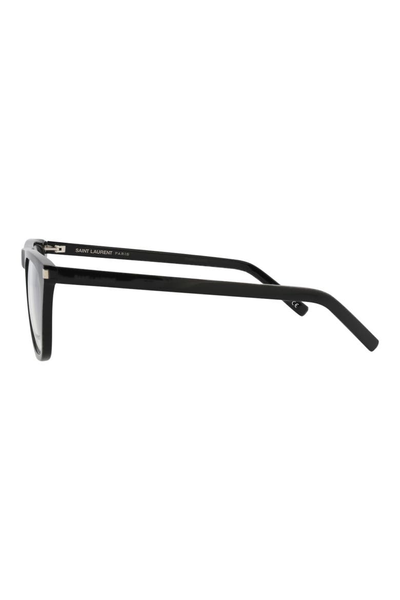 53mm Square Optical Glasses, Alternate, color, BLACK