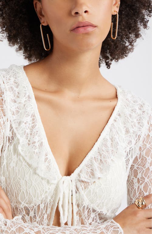 Open Edit Faux Pearl Rectangle Hoop Earrings In Gold