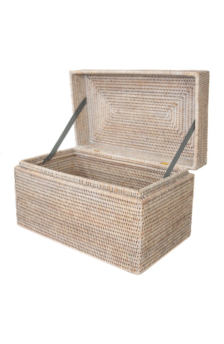 Artifacts Trading Company<sup>™</sup> Artifacts Rattan Rectangular Hinged Chest/Trunk, Main, color, White Wash