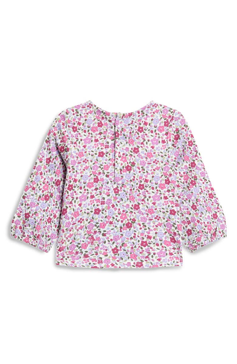 JOJO MAMAN BEBE Butterfly Cotton T-Shirt & Velour Overalls Set, Alternate, color, Plum