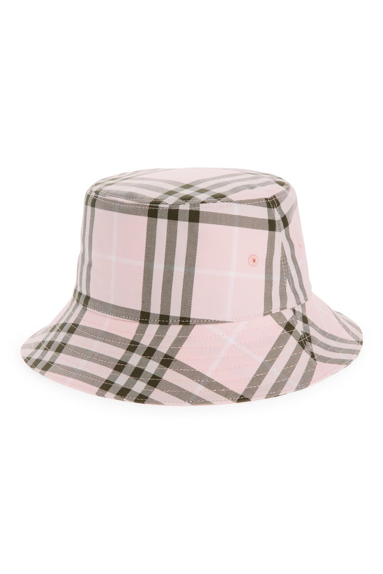 EKD Stamp Woven Bucket Hat, Main, color, MALLOW PINK CHECK