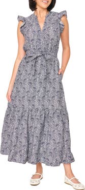 GIBSONLOOK Floral Tie Waist Maxi Dress