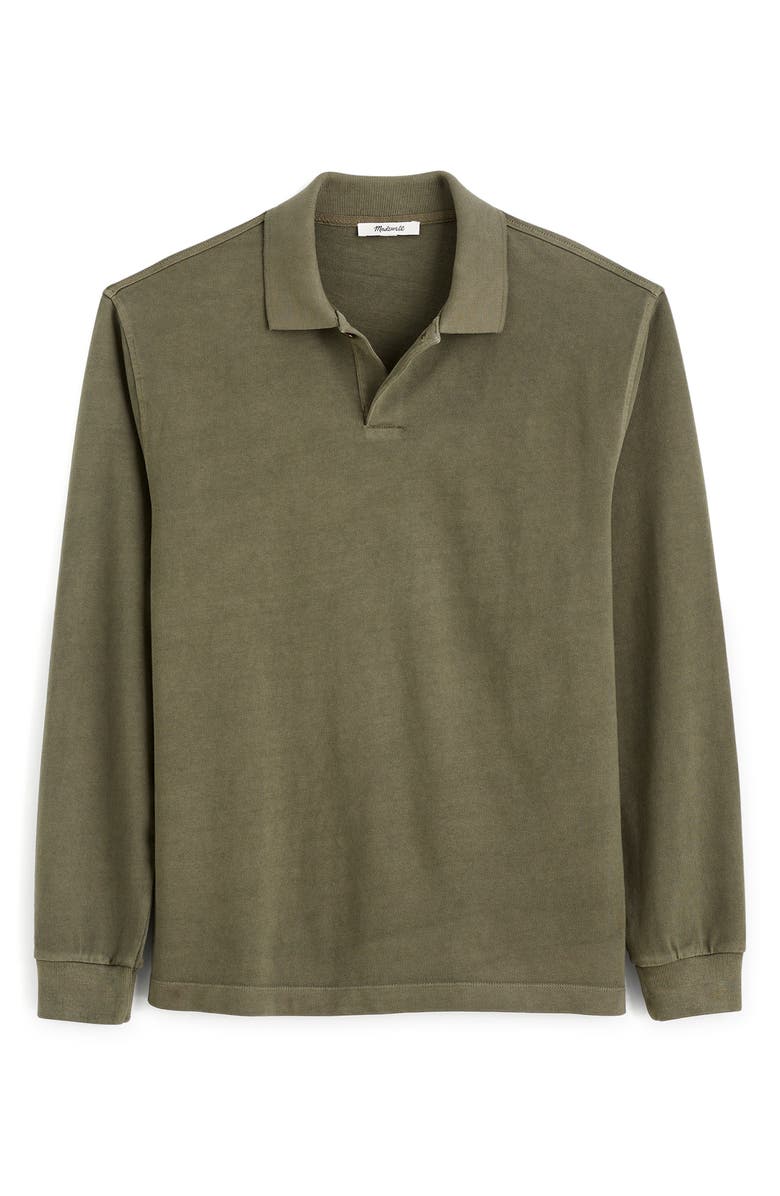 Madewell Compact Knit Sweater Polo, Alternate, color, Olive Slate