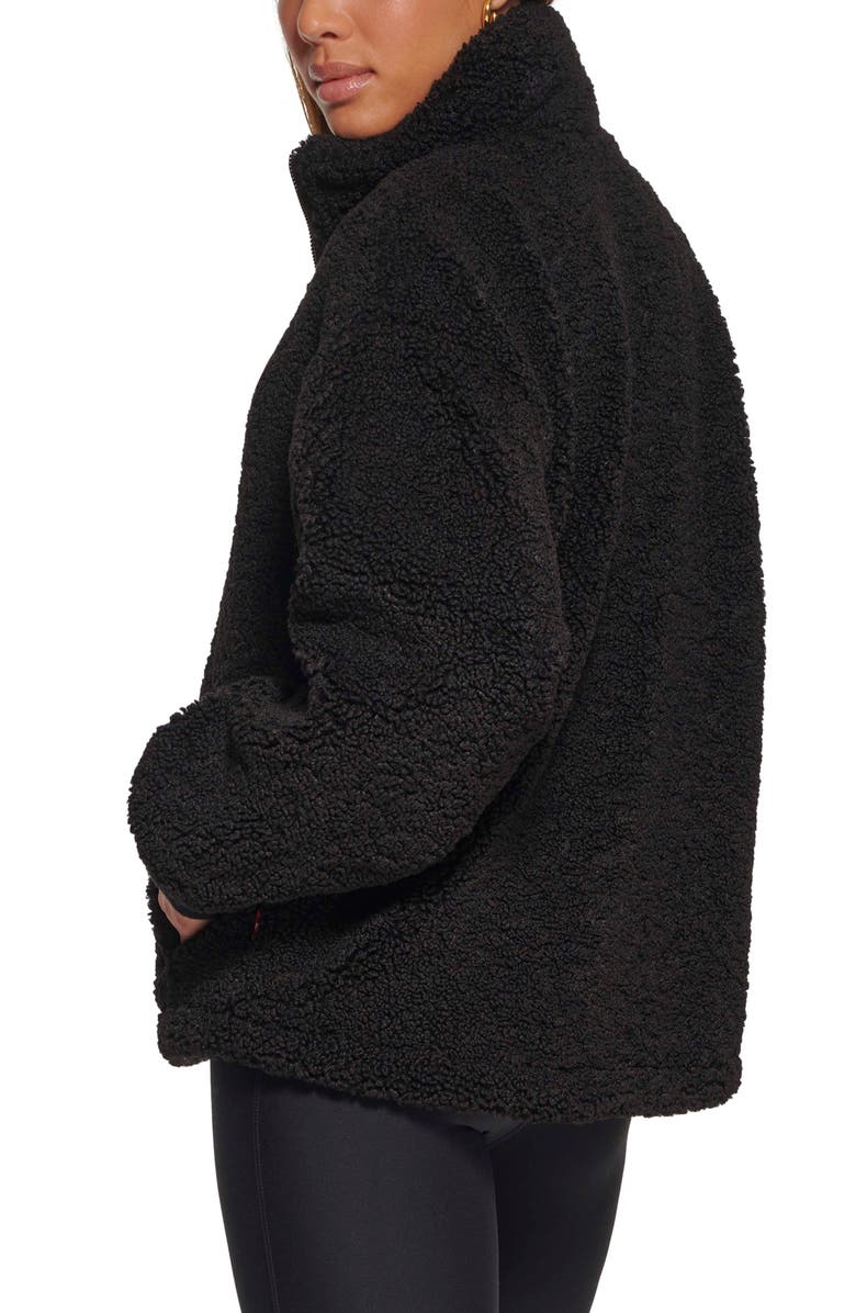 Levi's Zip Front Teddy Jacket, Alternate, color, Black