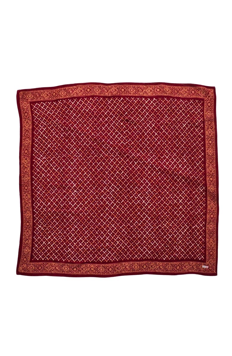 Kasih Co-op Hand Dyed Batik Bandana, Main, color, Crimson Cross