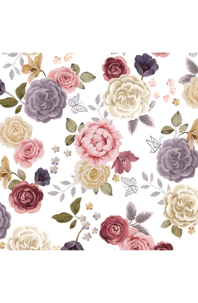 Lambs & Ivy Secret Garden Floral Cotton Baby Fitted Crib Sheet, Alternate, color, 