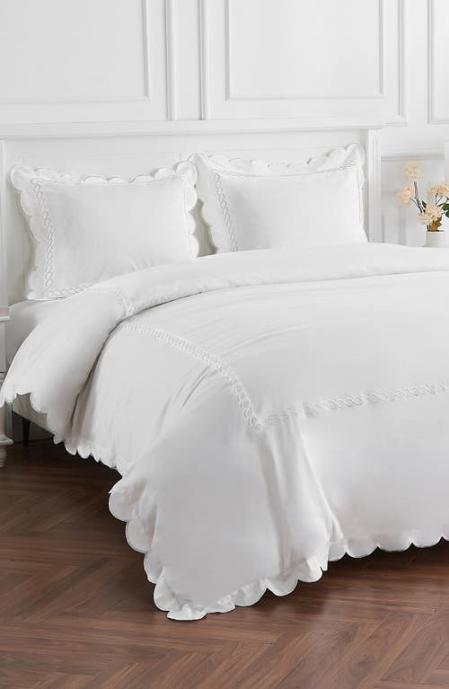 Melange Home Scallop Rope Duvet & Sham Set In White/white