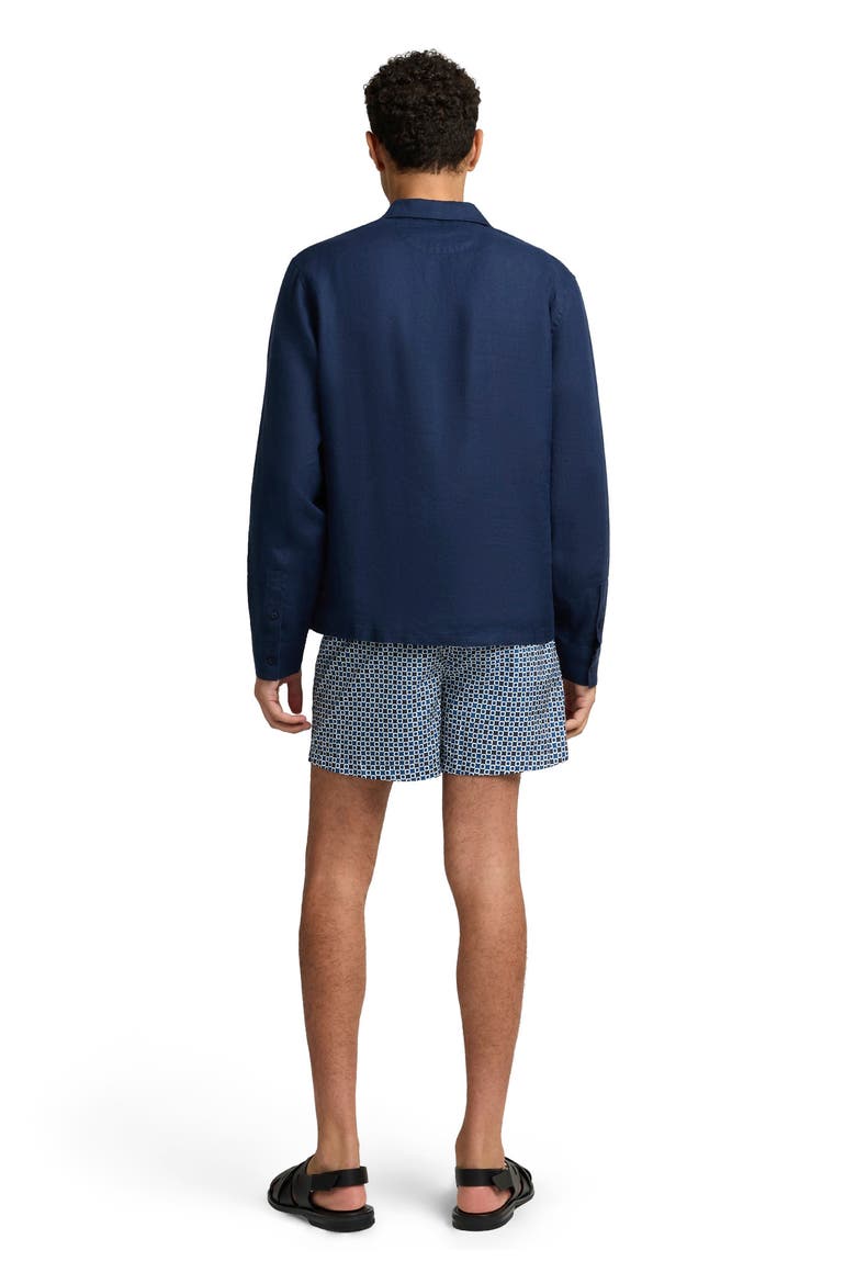 Linen Long Sleeve Popover Shirt, Alternate, color, MIDNIGHT