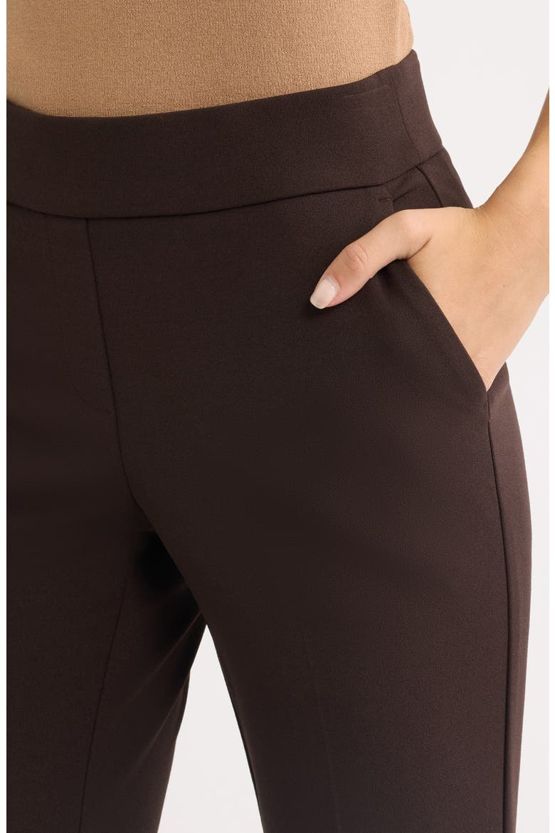 Slash Pocket Crepe Pull-On Pants, Alternate, color, CHOCOLATE BROWN