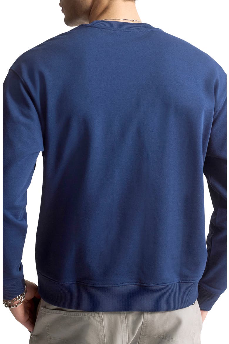 Logo Embroidered Cotton Crewneck Sweatshirt, Alternate, color, MEDIEVAL BLUE