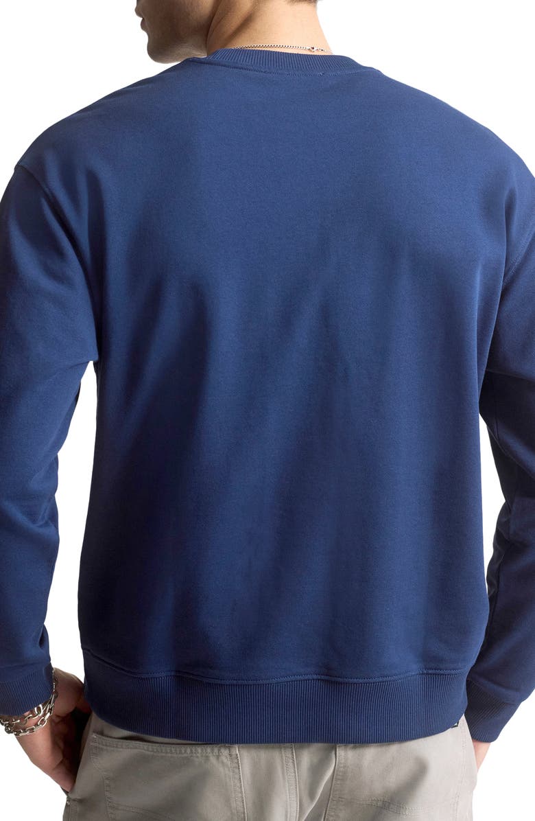 Brooklyn Industries Logo Embroidered Cotton Crewneck Sweatshirt, Alternate, color, Medieval Blue