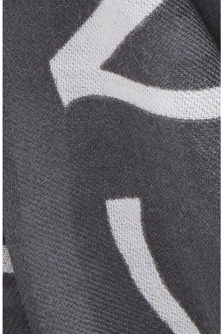Varbone Logo Print Wool Gauze Scarf, Alternate, color, CARBON GREY