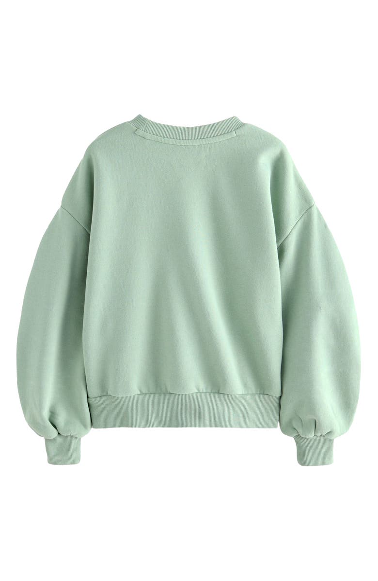 smALLSAINTS by ALLSAINTS Kids' Ruched Sleeve Sweatshirt, Alternate, color, Green